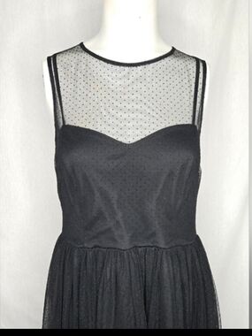 LC Lauren Conrad‎ Black Swiss Dot Tulle Cocktail Dress Size 8 NWOT